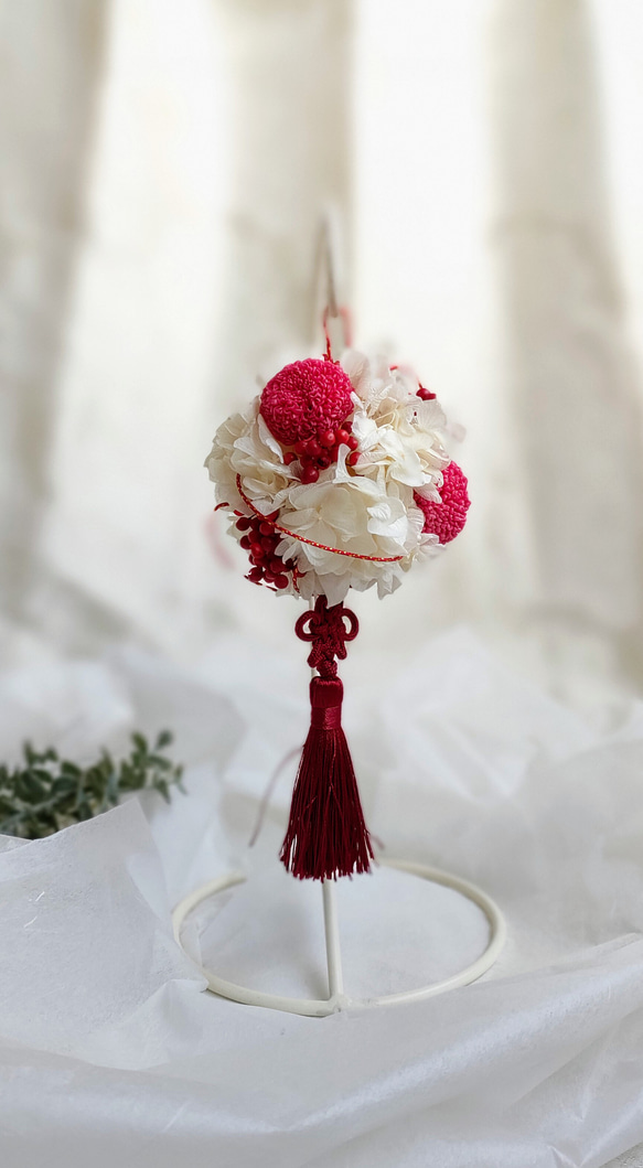 お花のぼんぼり　特別感　ハレの日フラワーギフト　お洒落　個性的なプレゼント　　気持ちが伝わるプレゼント　和モダン 5枚目の画像