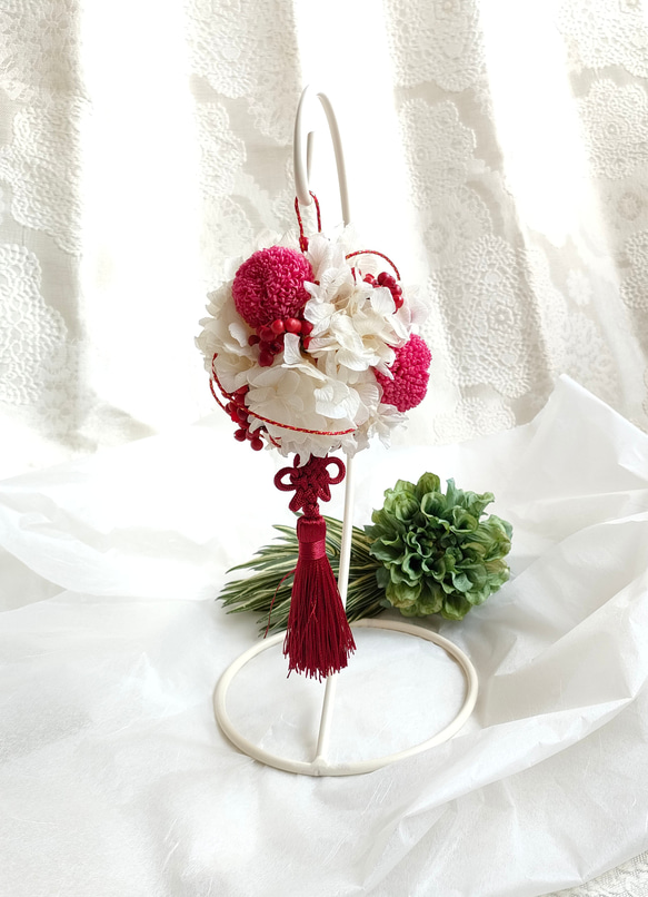 お花のぼんぼり　特別感　ハレの日フラワーギフト　お洒落　個性的なプレゼント　　気持ちが伝わるプレゼント　和モダン 4枚目の画像