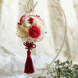 お花のぼんぼり　特別感　ハレの日フラワーギフト　お洒落　個性的なプレゼント　　気持ちが伝わるプレゼント　和モダン 1枚目の画像