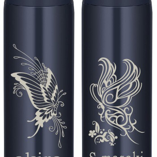 蝶々 柄彫刻 名入れ サーモス 水筒 500ml その他キッチン小物 ギフト