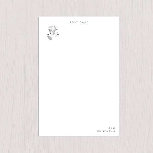 ポストカード2枚セット　赤い猫と青い鳥「ハルとソラ」No.2022-06 6枚目の画像