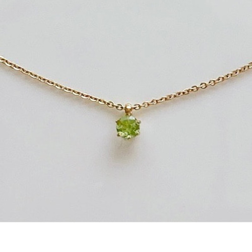 天然石＊ペリドットプチネックレス＊4mm▪︎8月誕生石