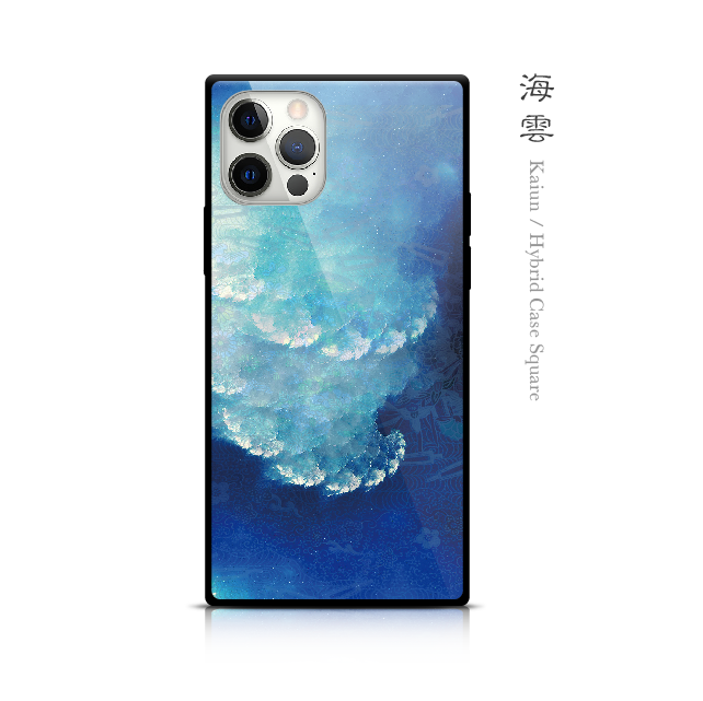 海雲 - 和風 四角型 強化ガラスiPhoneケース/iPhone17/17Pro/17ProMax/Airも対応