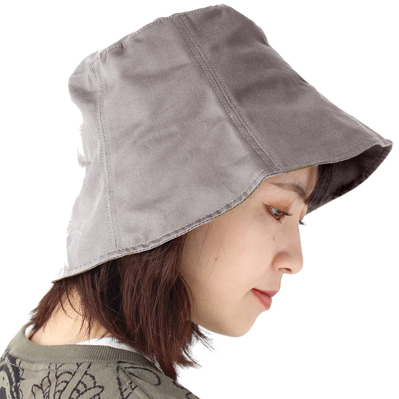つば広帽子 レディース バケットハット 女性 夏 日焼け防止 日本製 大人 帽子 大きいサイズ 2枚目の画像