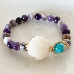 アメジスト 仏像 蓮 ブレスレット 【公式通販】