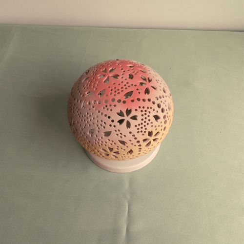 陶器ランプシェード『桜ほんのり（Sa006）』は陶芸作家窯元やす
