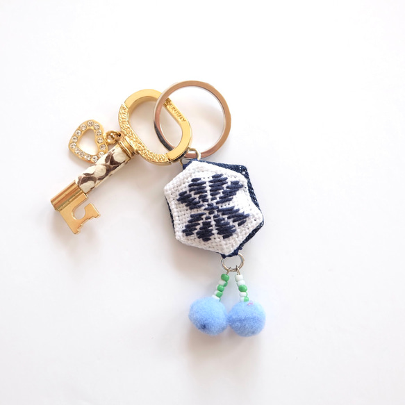 Koginzashi Flower-chan Keychain [Flower☺︎Bag Charm☺︎Embroidery] 第3張的照片