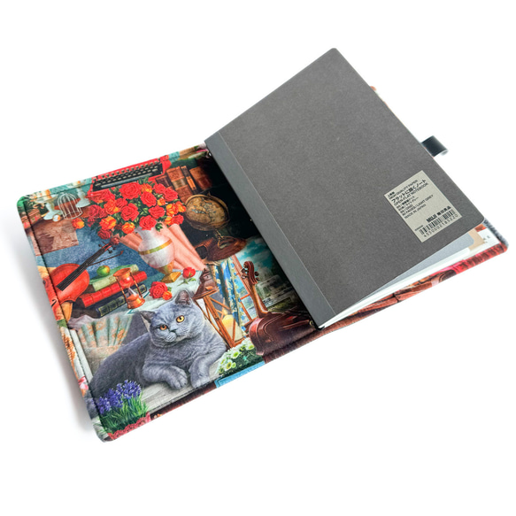 B6 サイズ システム手帳カバートラベラーズノートカバー手帳カバー合皮レザー 猫 5枚目の画像