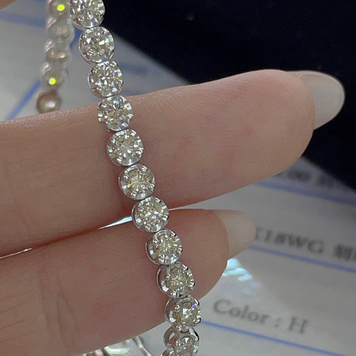 計3ct K18 WG ブレスレット 鑑別付 天然ダイヤモンド ダイヤ 18 