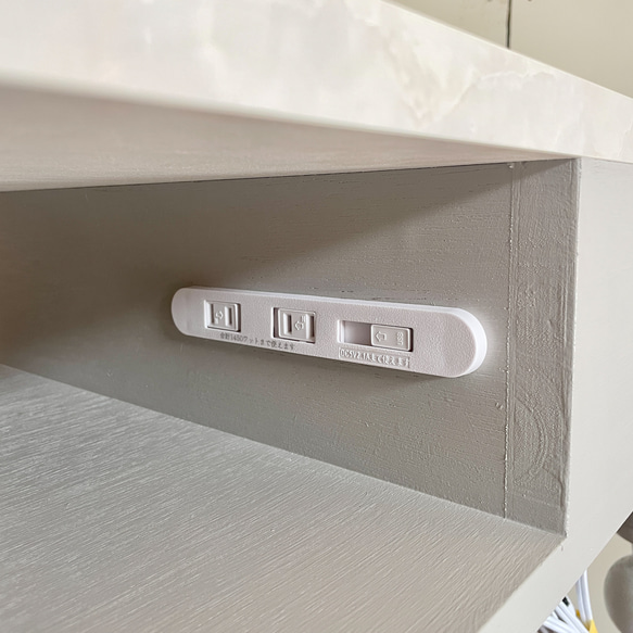 かわいい おしゃれ ネイルテーブル ネイルデスク W1000ホワイト ガラス天板 ネイルサロン 自宅サロン オーダー家具 