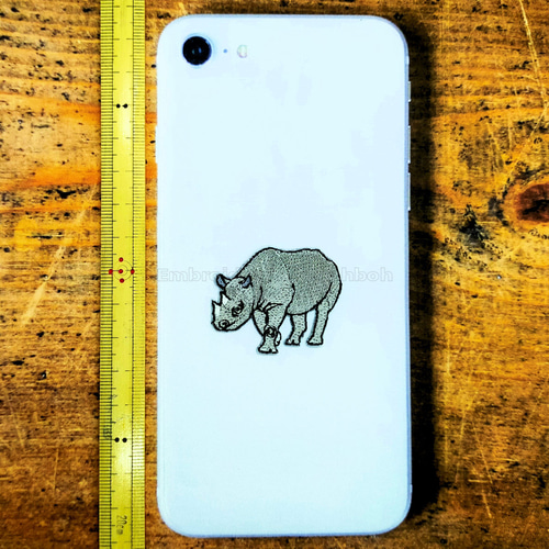 サイ クロサイ 野生動物 サイのワッペン ワッペン・アップリケ