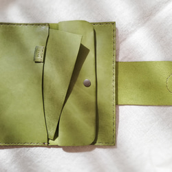 simple wallet　ピスタチオグリーン　オイルワックスレザー 10枚目の画像
