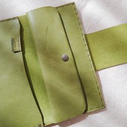 simple wallet　ピスタチオグリーン　オイルワックスレザー 9枚目の画像