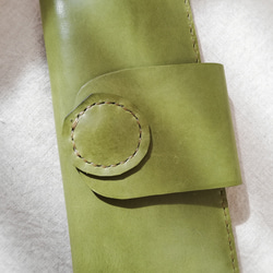 simple wallet　ピスタチオグリーン　オイルワックスレザー 5枚目の画像