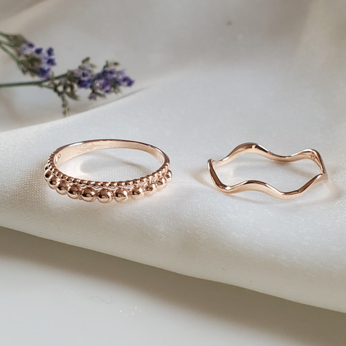 K18 ピンクゴールド　ウェーブリング #5 リング レディース ダイヤモンド K18 指輪 18金 ピンクゴールド