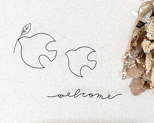 北欧の鳥 親子セットとwelcome】ワイヤーアート ワイヤークラフト