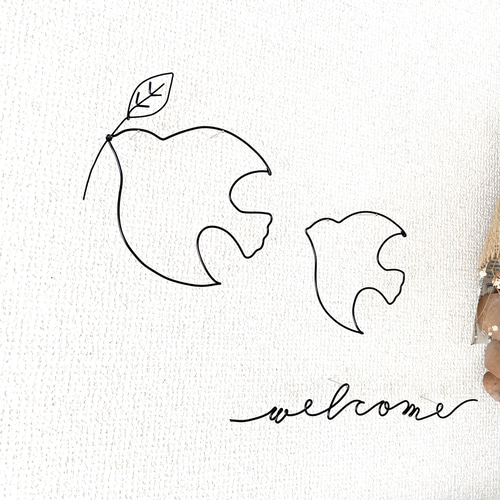 北欧の鳥 親子セットとwelcome】ワイヤーアート ワイヤークラフト