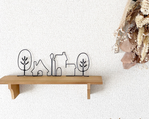 ～可愛い街並みとHappy days～ ワイヤーアート オーダー不可2点おまとめ 可愛い街並みとHappy days～ ワイヤーアート オーダー不可2点おまとめ