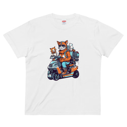 猫 「趣味はツーリングです」 オリジナルキャラクター コットンTシャツ：送料無料 2枚目の画像