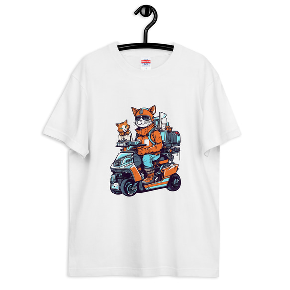 猫 「趣味はツーリングです」 オリジナルキャラクター コットンTシャツ：送料無料 8枚目の画像