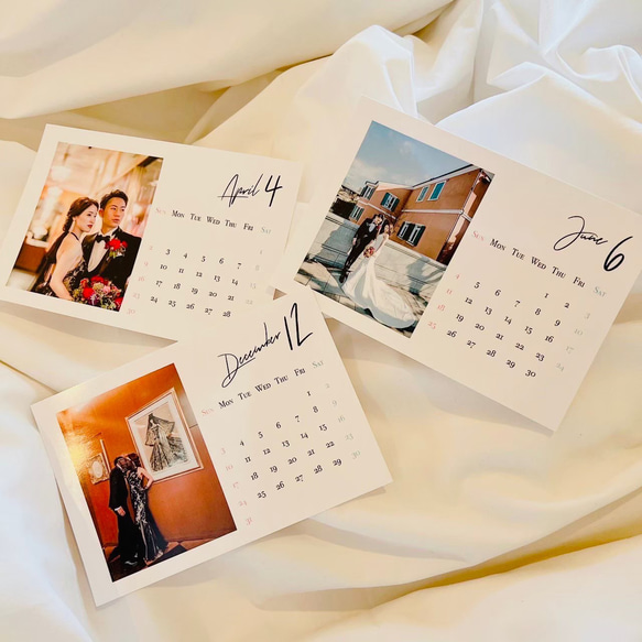 2L 卓上 開始月が選べる 光沢紙 【A】 写真入り 2024年カレンダー カレンダー 子供 ペット プレゼント 2枚目の画像