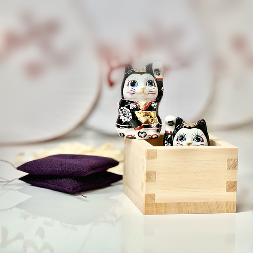 MIYABI(雅-みやび-)招き猫/まねきねこ (左右/2体セット MIYABI(雅-みやび-)招き猫/まねきねこ (左右/2体セット