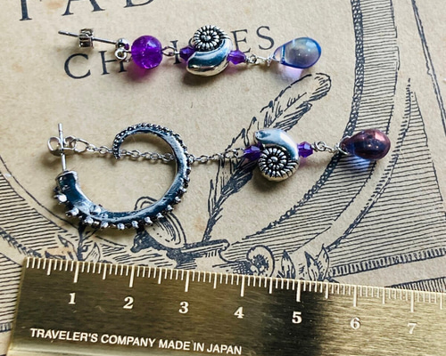 1193】小さな海と巻き貝のピアス／イヤリング