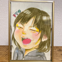 似顔絵/水彩画/2Lサイズ/正方形 3枚目の画像