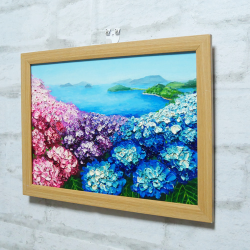油絵 絵画【海と紫陽花】 絵画 HR 通販 15755923|Creema 油絵 絵画【海と紫陽花】 絵画 HR 通販 15755923|Creema