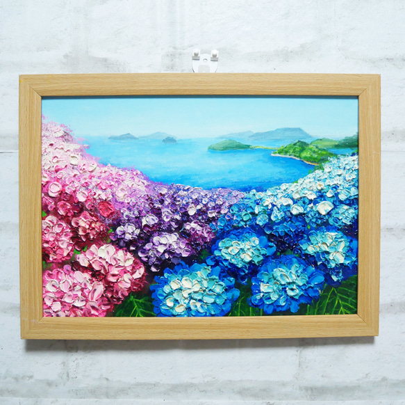 油絵 絵画【海と紫陽花】 絵画 HR 通販 15755923|Creema 油絵 絵画【海と紫陽花】 絵画 HR 通販 15755923|Creema