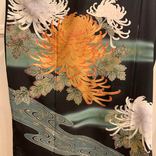 お値下げ品＊難あり＊着物リメイク＊黒留袖＊作家物(印入り)＊衿 
