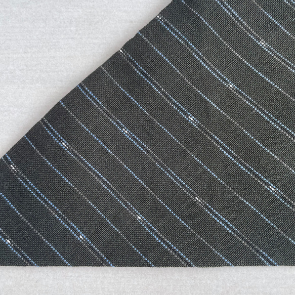 【1点もの】着物地ので作る箸袋・カトラリーホルダー -ウール 黒緑 P-89 4枚目の画像