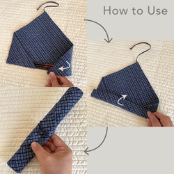 【1点もの】着物地ので作る箸袋・カトラリーホルダー -ウール 黒緑 P-89 5枚目の画像