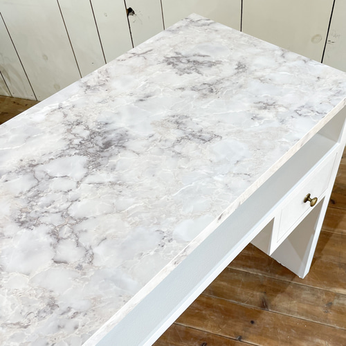 かわいい おしゃれ ネイルテーブル ネイルデスク W1000ホワイト 大理石