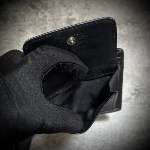 総手縫い スタースティングレイ ミニ財布 ガルーシャ ブラック 黒 2 総手縫い スタースティングレイ ミニ財布 ガルーシャ ブラック