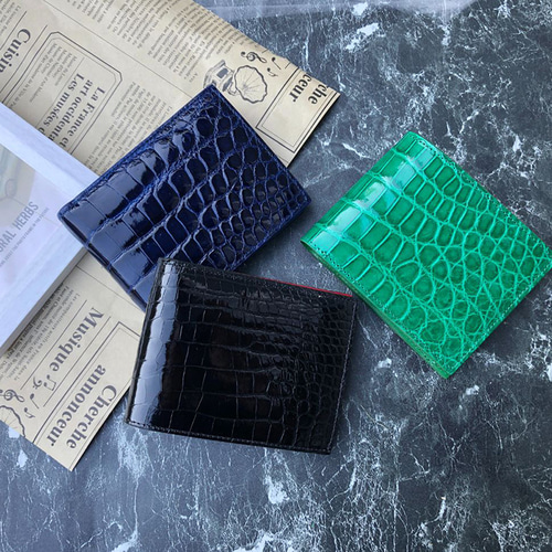 rank 特S】二つ折り財布 シャイニング クロコダイル クロコ 財布