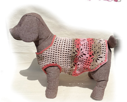 犬服] Sサイズ 完成品 チワワ タンクトップ 春服 かぎ針編み 手編み