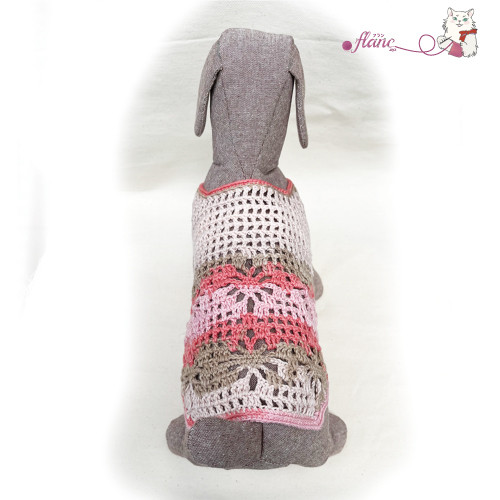 ハンドメイド 編み模様両面ボアタンクトップ 犬服 犬用品
