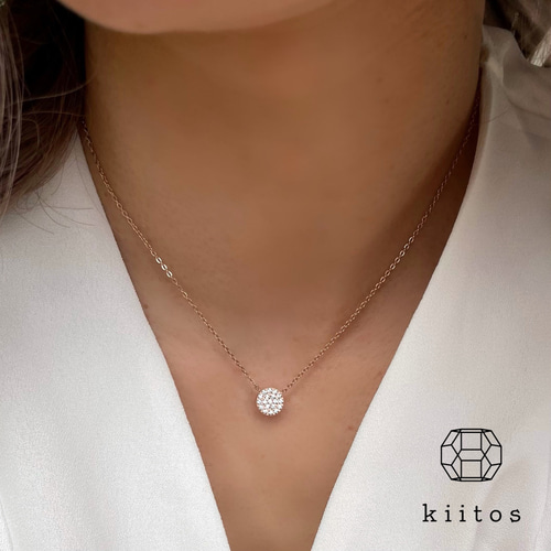 K18パブェダイヤデザインネックレス　ツイスト　ヘッド&チェーンゴールド K18パブェダイヤデザインネックレス ツイスト ヘッド&チェーンゴールド