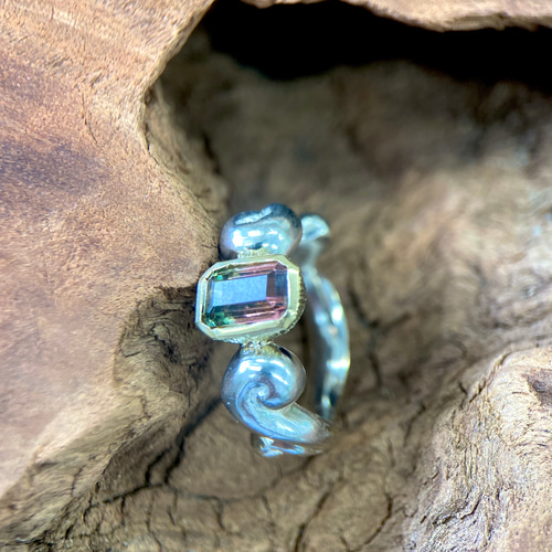 10月の誕生石】8×6mm「バイカラートルマリン」リング 指輪