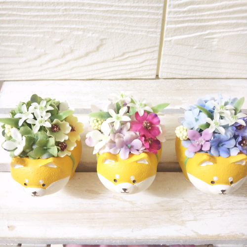 フラワーアレンジ インテリア 柴犬 アートフラワー Harry Chop 通販