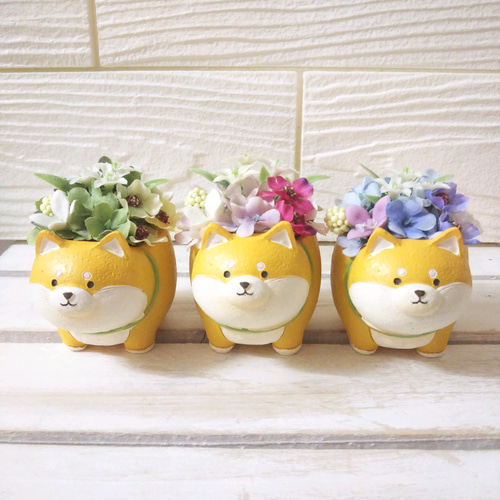 フラワーアレンジ インテリア 柴犬 アートフラワー Harry Chop 通販