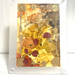 はじけてgoldfish 金魚 水槽 アクアリウム アクリル画 アクリル