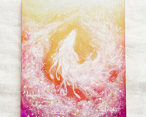 龍神-白龍の絵「天命に遊ぶ」 アクリル画原画 絵画 HIDEKI 通販