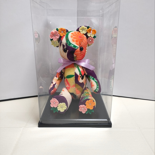 テディベアにつまみ細工のぬいぐるみ ぬいぐるみ MINA-FLOWERCRAFT