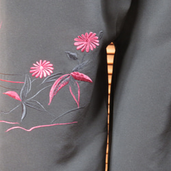 黒の羽織から　もんぺパンツ　総丈８５ｃｍ　着物リメイク 7枚目の画像