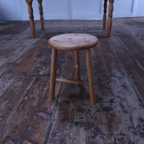 ヴィンテージ　三脚スツール　昭和レトロ 楽天市場】ヴィンテージ アイアン脚スツール10 天然木 無垢材 木製