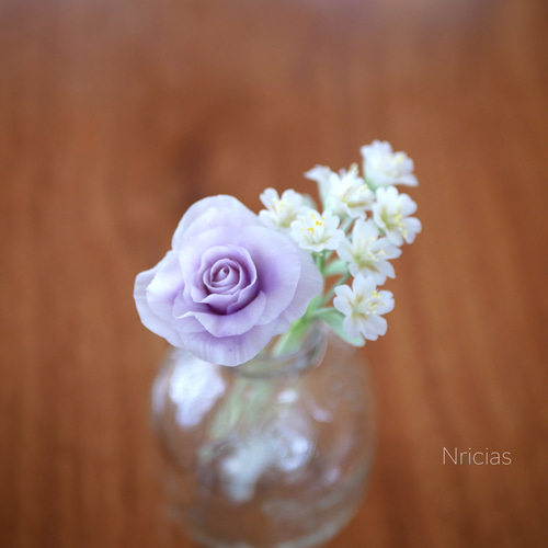 枯れないセラスチウム✿クレイフラワーNO.S4−5w アートフラワー