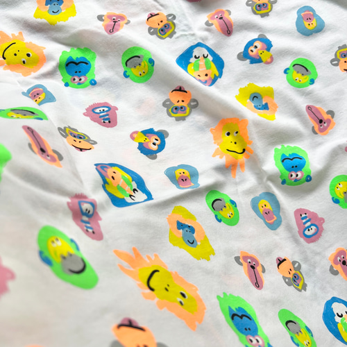 シングルニット生地（ネオンモンキー）韓国生地 生地 manmandoridori  