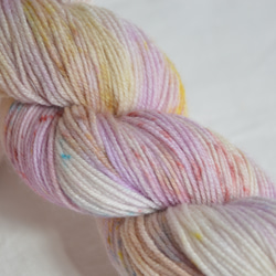 手染め糸　ファインウール　ソックヤーン　Lilac　colorful　　 nijiyarn 10枚目の画像